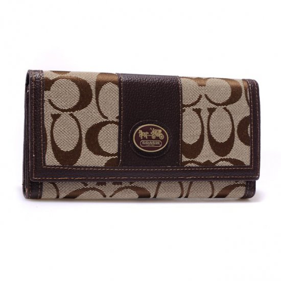 Coach Legacy Slim Envelope in Signature Large Coffee Wallets BLP | Coach Outlet Canada